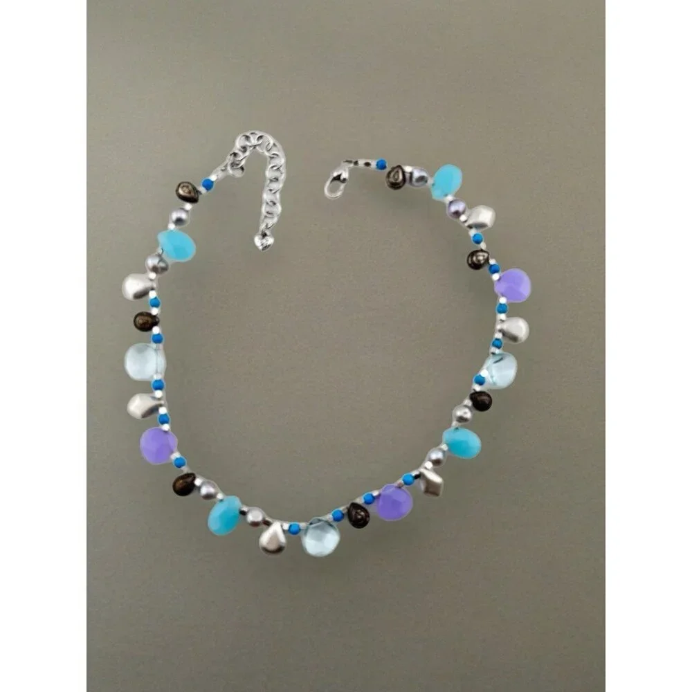 Brighton NEW WAVE BLUE AQUE GREEN Beaded Necklace RARE Color Retired